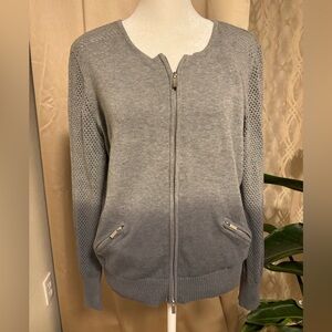 VENUS 100% Cotton Ombre Gray Shiny Silver Hardware Cardigan, size L